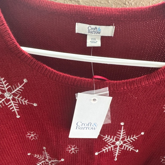 NWT women’s Croft & Barrow Snowflake Sweater - Picture 2 of 4